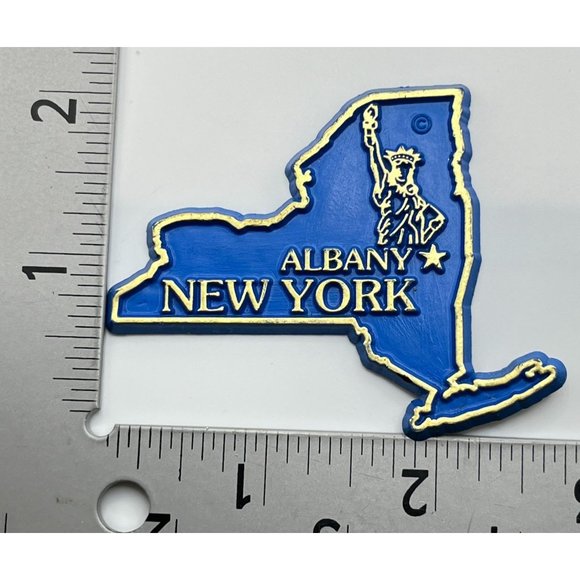 Albany New York State Outline Refrigerator Magnet Vintage Statue of Liberty - Picture 3 of 6